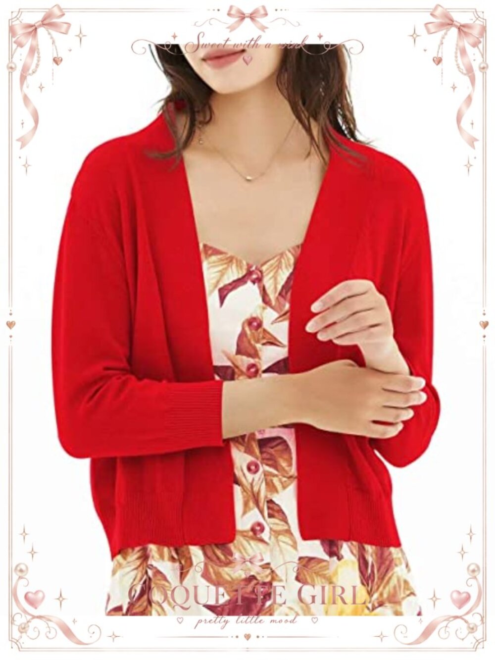 Womens 3/4 Sleeve Cropped Cardigan Lightweight Open Front Knit Bolero Shrug